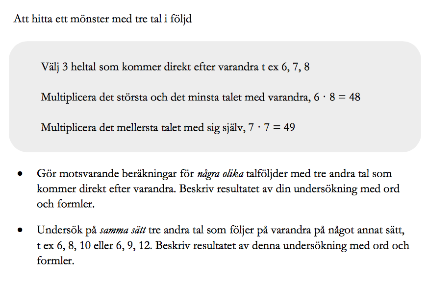 En uppgift från Mattelyftet, ursprungligen från ett NP, vilket vi har rätt att publicera.